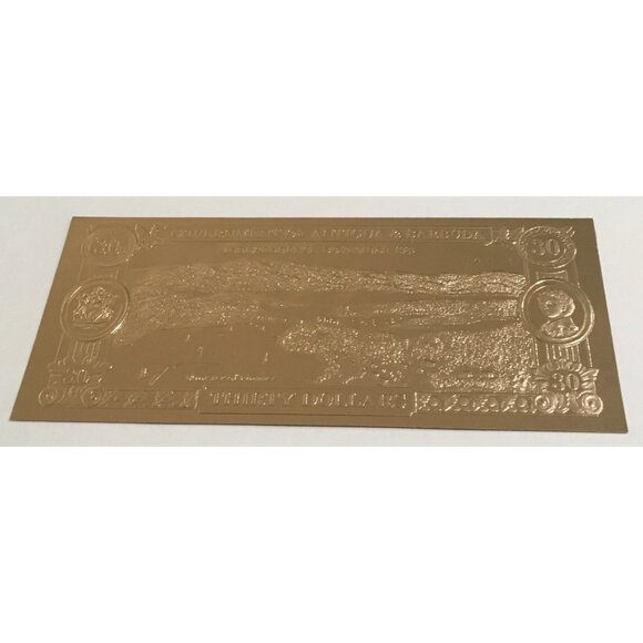 Gold Bank Notes Of Antigua And Barbuda 23 K Gold 30 Dollars Zebra Butterfly - Picture 3 of 5